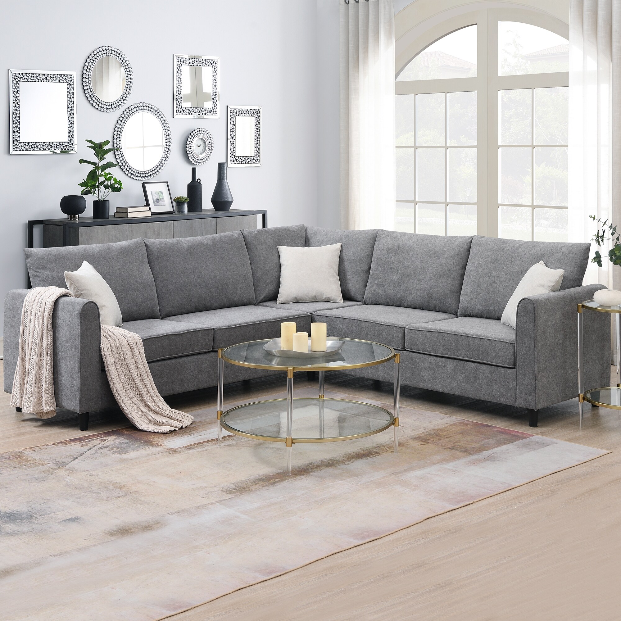 L shaped couch pillows sales