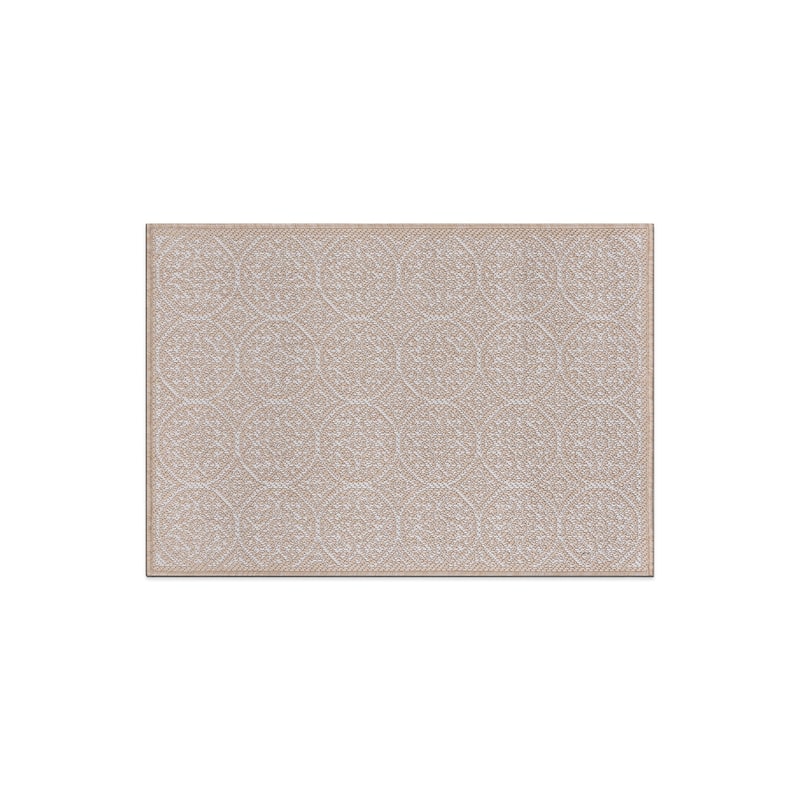 World Rug Gallery Transitional Floral Circles Textured Flat Weave Indoor/Outdoor Area Rug