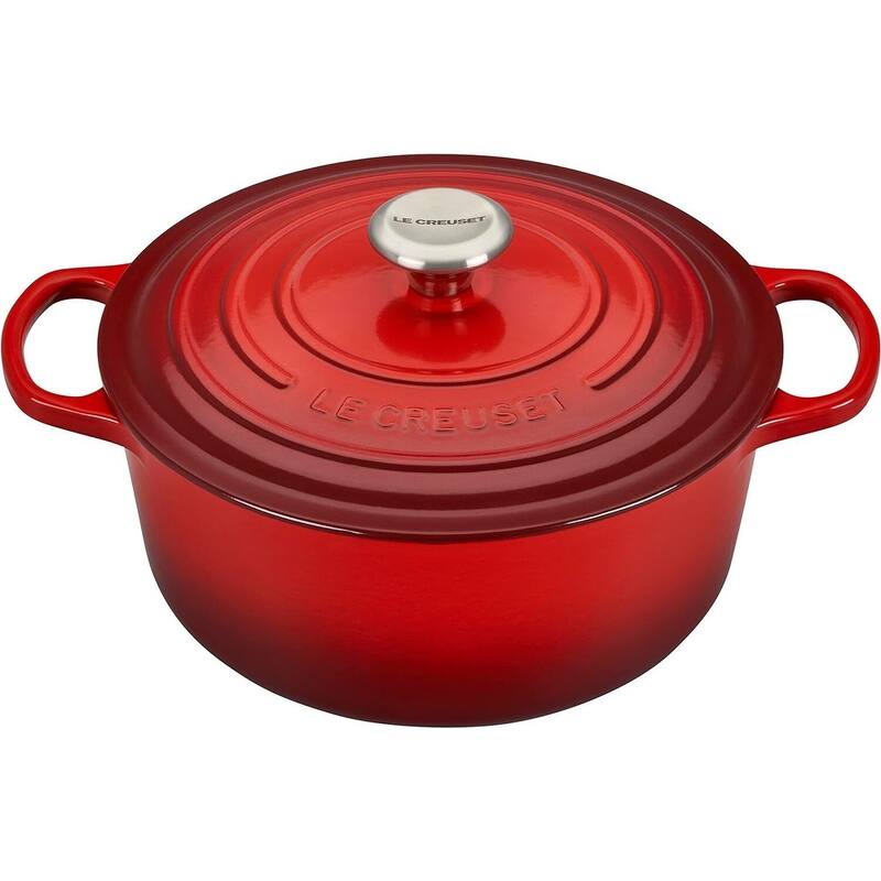 Le Creuset Enameled Cast Iron Signature Round Dutch Oven, 5.5 qt - Cerise