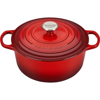 Le Creuset Enameled Cast Iron Signature Round Dutch Oven, 5.5 qt - Cerise