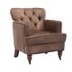preview thumbnail 3 of 6, Classic Accent Chair Living leisure Upholstered Fabric Club Chair, Antique Brown, Suitable for Living Room Bedroom Arm Chair