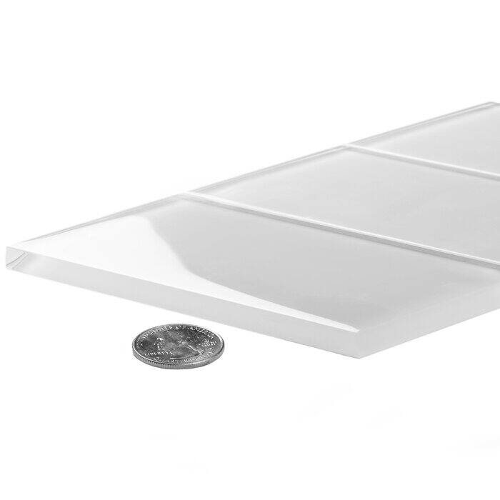 Apollo tile 3" x 6" Colorway Glossy White Glass Tile (5 sq ft/case) - 40 Pack