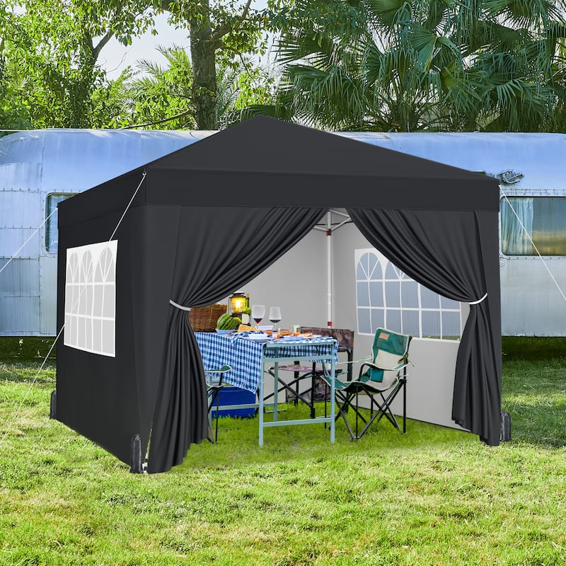 Yaheetech 10x10ft Pop Up Canopy with Sidewall Window for Marketing