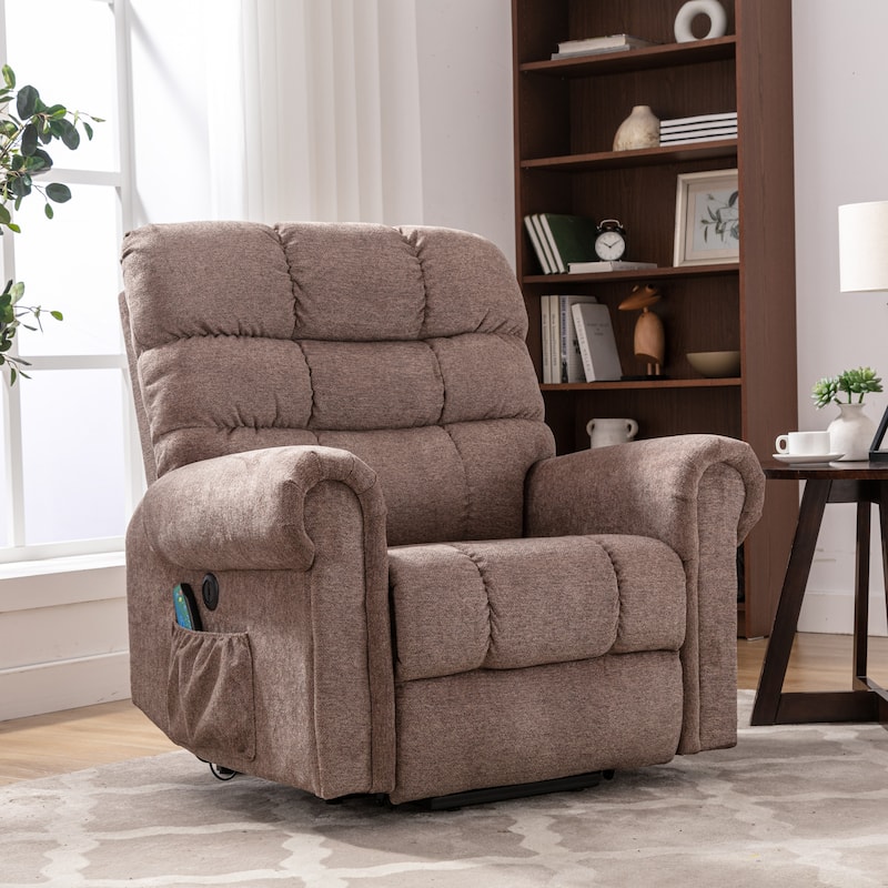 Ebello Power Lift Sofa Chair for the Elderly with Massage and Heating Function - Brown