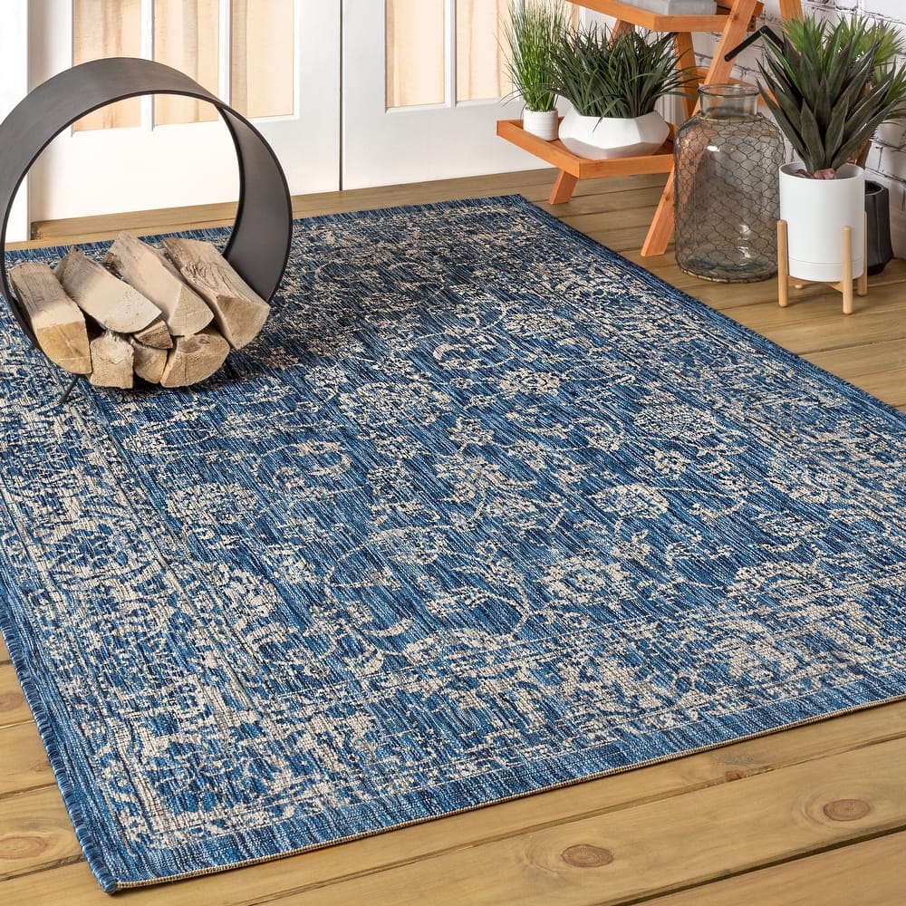 JONATHAN Y Sinjuri Bohemian Textured Weave Floral Indoor/Outdoor Area Rug