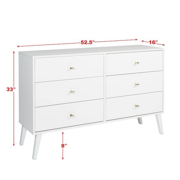 Shop Milo Mid Century Modern 6 Drawer Dresser On Sale Overstock 28111217