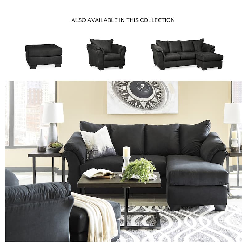 Signature Design by Ashley Darcy Contemporary Black Ottoman