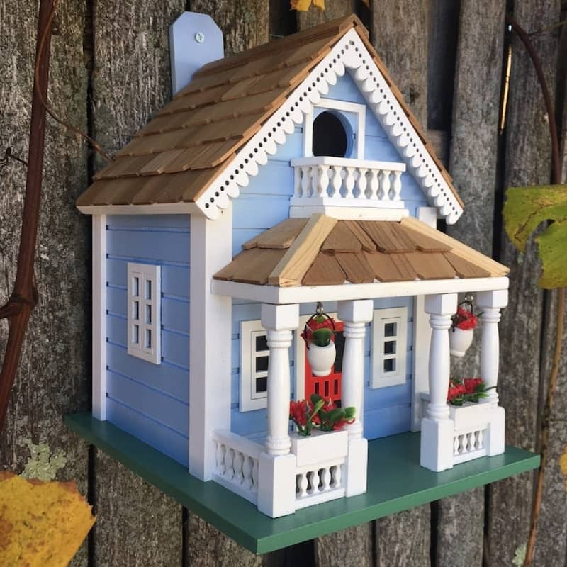 Home Bazaar 9.75" x 9" x 7.5" Orleans Cottage Birdhouse light blue
