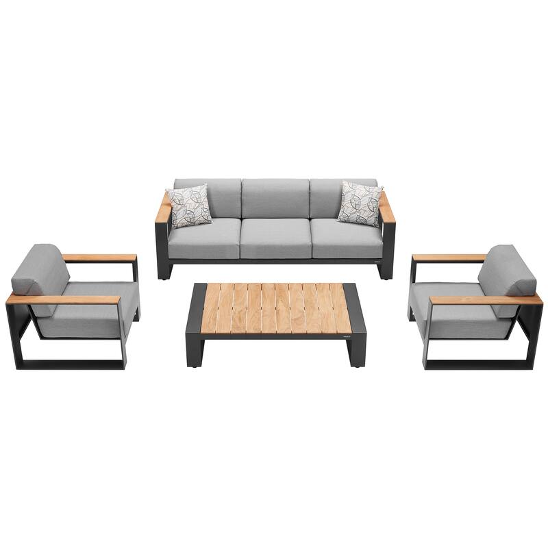 HIGOLD Cambusa Patio Conversation Set Teak Outdoor Furniture Sofa