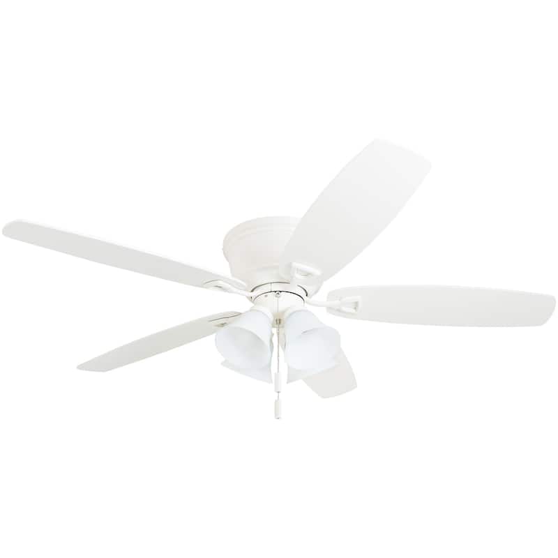 52" Honeywell Glen Alden White LED Indoor Ceiling Fan with Light & Pull Chain