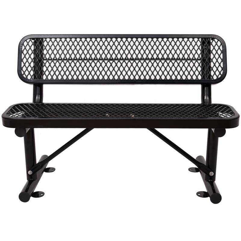 Outdoor Steel Bench With Backrest