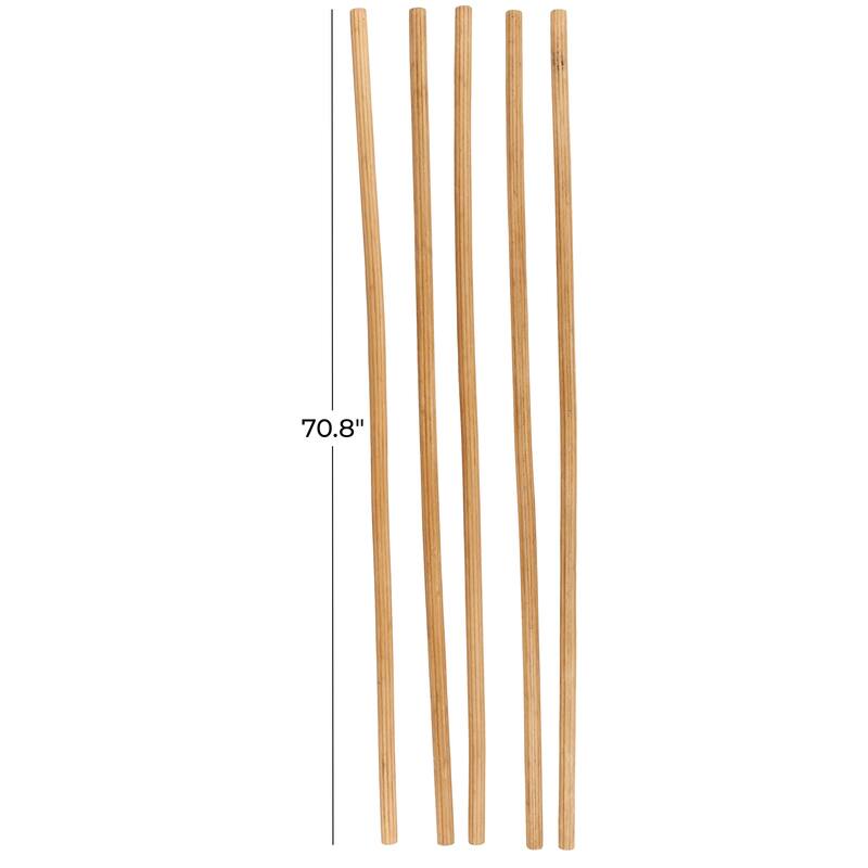 Bamboo Wood Tall Sticks Home Decor Natural Foliage - Set of 5 Brown - Roche River Decor