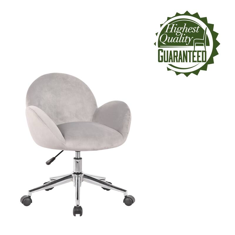 Porthos Home Quon Velvet/ Chrome Swivel Office Chair