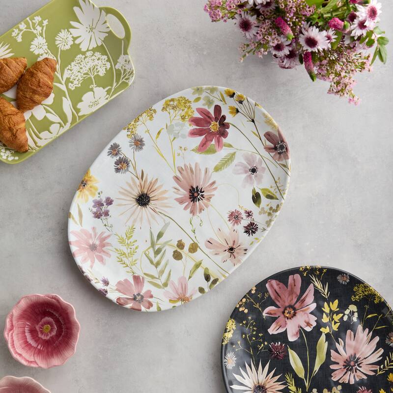 Certified International Wildflowers Oval Platter 16" x 12" - 16.00"L x 12.00"W x 1.13"H