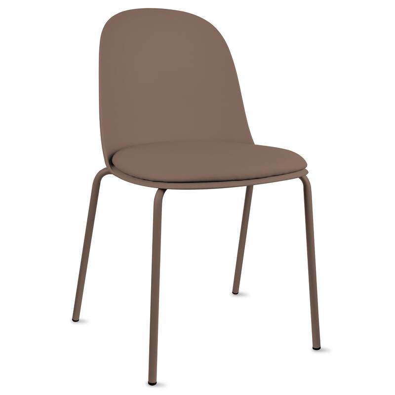 Set of 2 Plastic Dining Chairs Padded Seat Cushion For Kitchen Outdoor Patio Office Waiting Room Breakroom Guest
