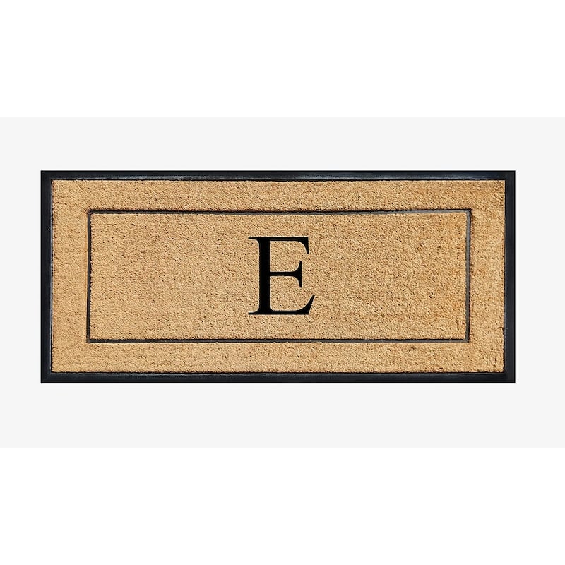 A1HC Natural Coir & Rubber Large Monogrammed Door Mat 30"x60" - 30"X60" - E