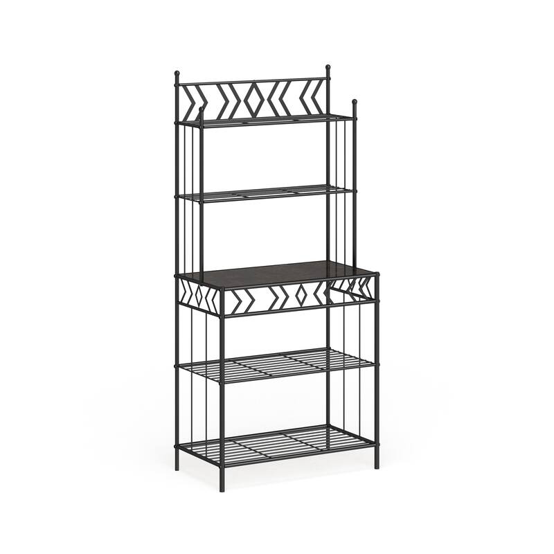 Copper Grove Alpine Black Metal Storage Bakers Rack