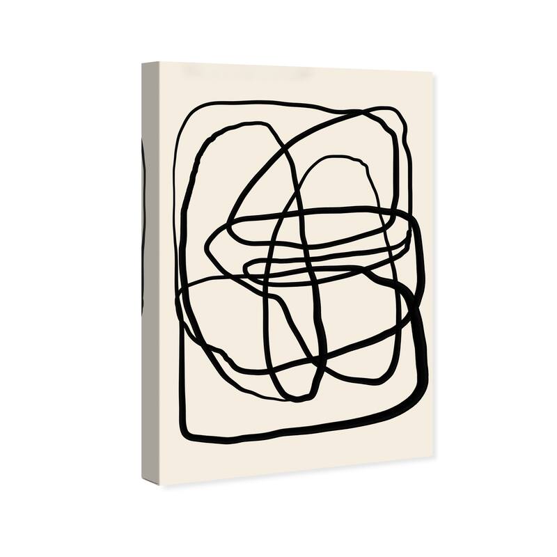 Wynwood Studio Canvas Abstract Vertical TV Screen II Black and Antique White Modern & Contemporary Wall Art Canvas Print