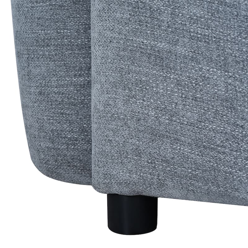 Christopher Knight Home - Lunaria 122" Modern Upholstered Curved Sofa with 2 Damask Pattern Pillows