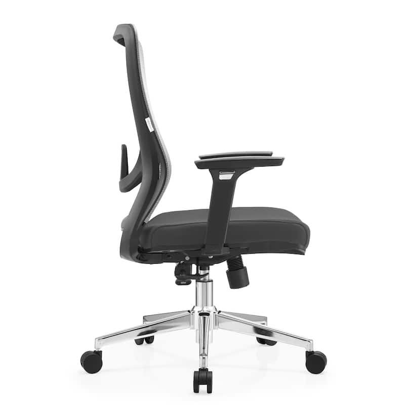 Cotton Office Chair with Mesh Mid-Back Adorit Series by LeisureMod