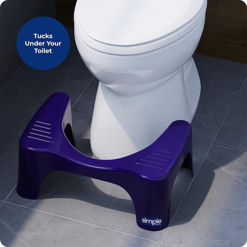 Squatty Potty Simple Bathroom Toilet Stool, Deep Purple 7 Inch Ergonomic Stool - Posture-Enhancing Bathroom Footrest