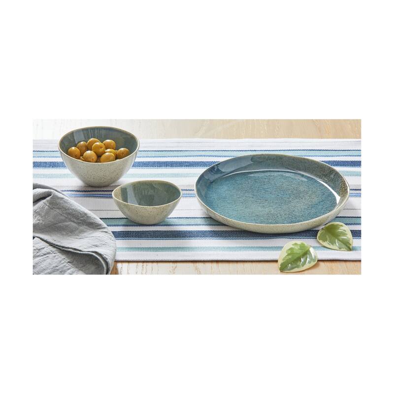 Montauk Blue Porcelain Salad Plate 8.5 Inch Dishwasher Safe Appetizer Plate for Summer Dining