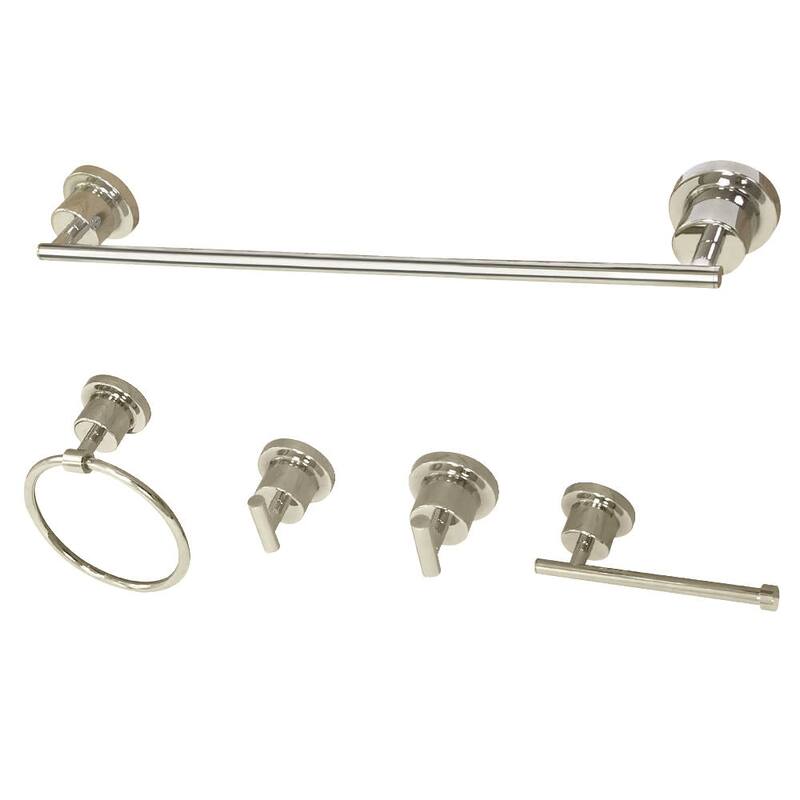 Kingston Brass Concord 5 Piece Bathroom Package with Towel Bar, Dual