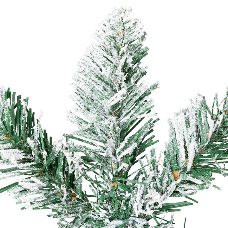 Pre-Lit Pencil Flocked Alpine Artificial Christmas Tree - 3.5' - Clear Lights - 3.5 Foot