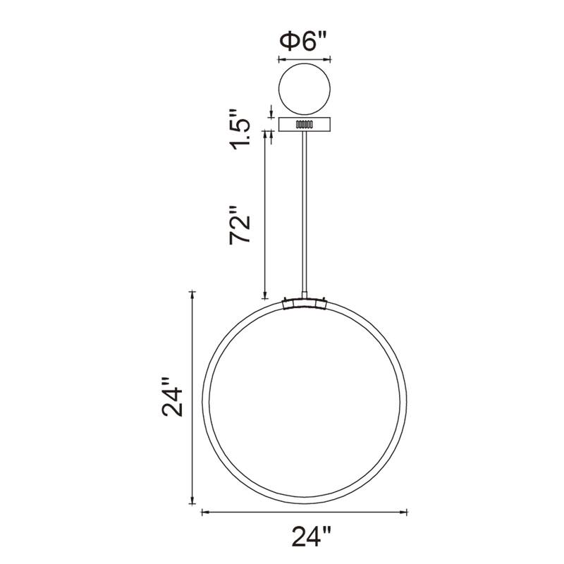 Hoops 1 Light LED Chandelier With Satin Gold Finish - Satin Gold