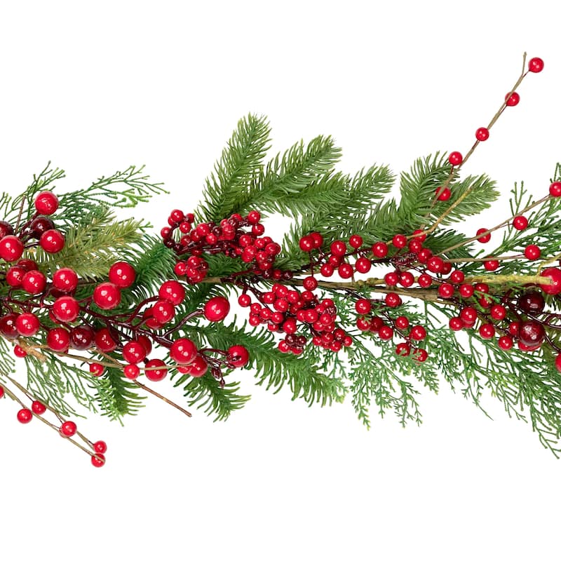 Cedar Pine and Berries Artificial Christmas Garland - 5' - Unlit