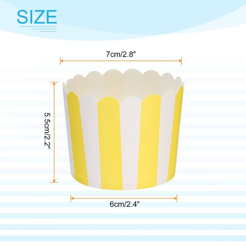 150Pcs Paper Baking Cups 6oz Cupcake Muffins Liner Wrappers - Yellow