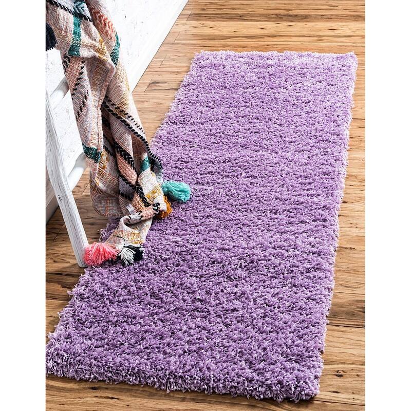 Shag Laurian Collection Area Rug - 2'6"x10' - Lilac