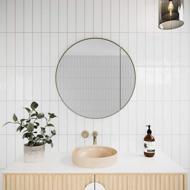 One Door Steel Frame Round Shape Medicine Cabinet