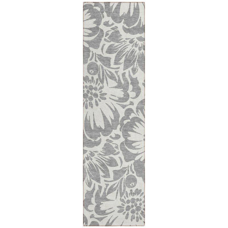 Machine Washable Indoor/ Outdoor Whimsy Floral Chantille Rug