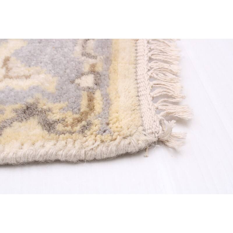 ECARPETGALLERY Hand-knotted Royal Oushak Cream Wool Rug - 2'6 x 11'8