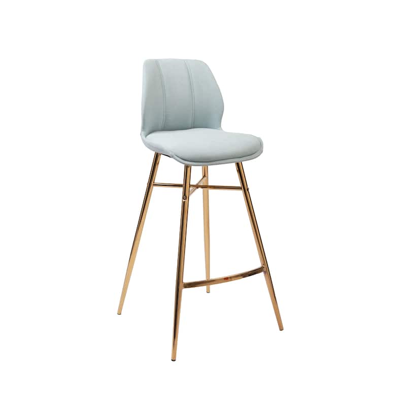Porthos Home Cala Bar Stools Set of 2, Velvet Upholstery, Gold Chrome Legs