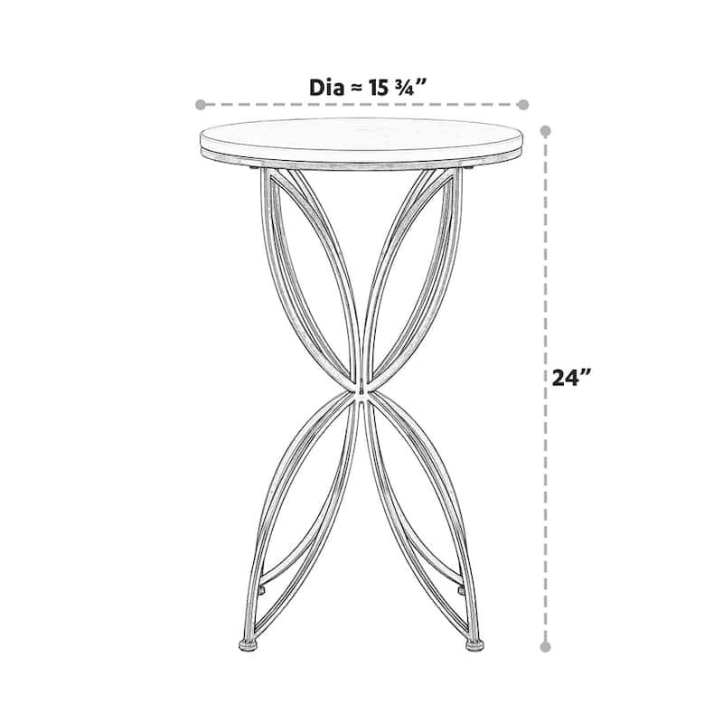 Maypex White Quartz Stone Accent Table