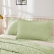 preview thumbnail 25 of 39, MarCielo 2-Piece 100% Cotton Embroidered Quilted Pillow Shams Green - King
