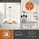 preview thumbnail 4 of 12, Sloane 5 Light LED Gold Satin Brass Mid-Century Modern Chandelier with White Glass Globes - 27-in W x 7-in H x 27-in D