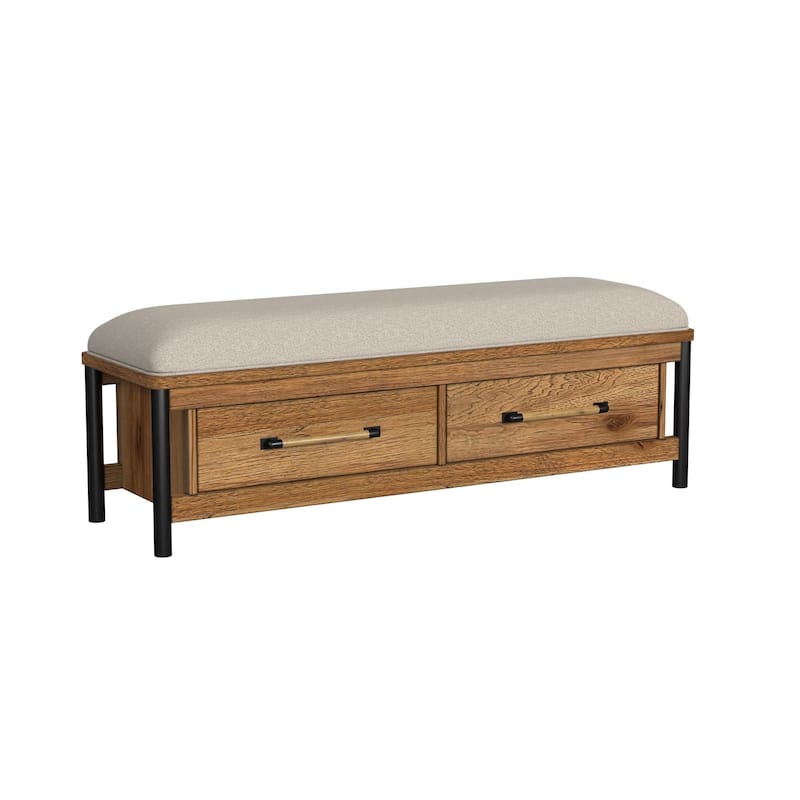 Norcross Rubberwood Bench, Hickory