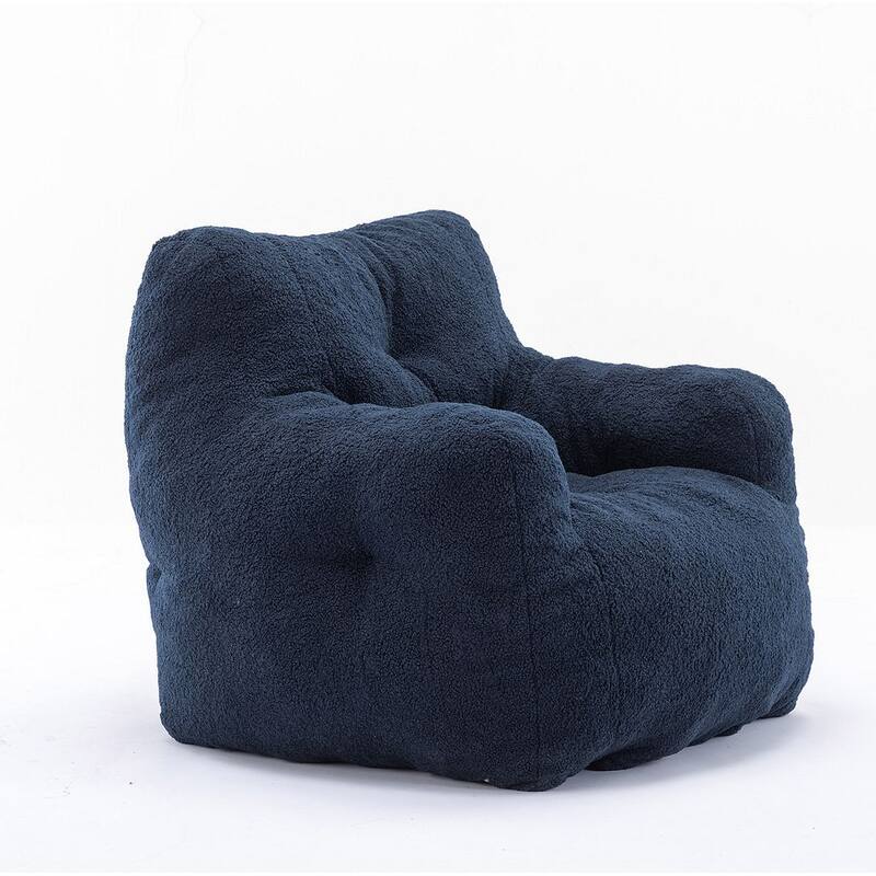 Soft Teddy Cloth Bean Bag Chair Tufted Foam Filling