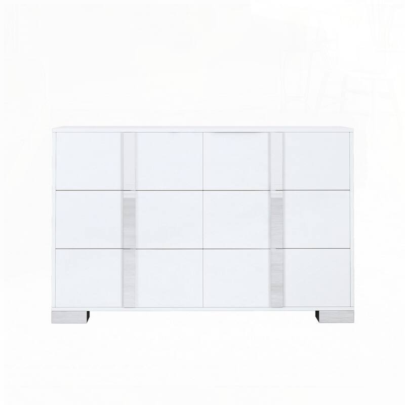 Elegant 6 Drawers Dresser and Two Nightstands