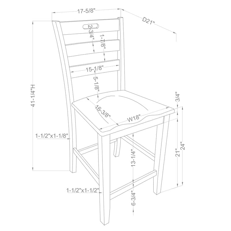 Rangel Rustic Wood Ladder Back Counter Height Chairs by Furniture of America (Set of 2)