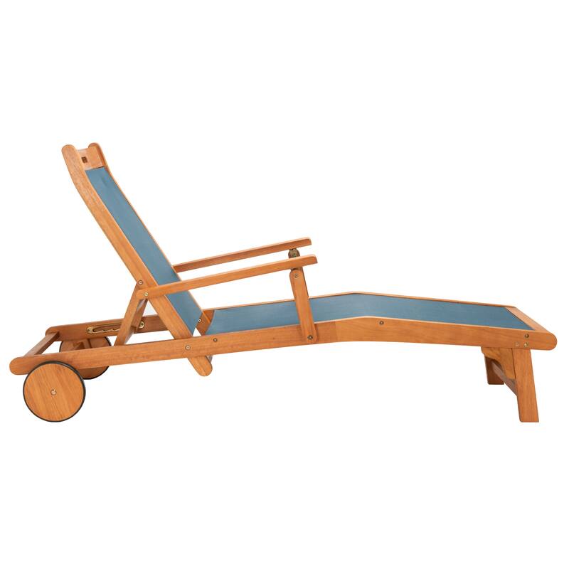 SAFAVIEH Outdoor Linie Sunlounger with Wheels - 25Wx36Dx71H