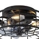 preview thumbnail 46 of 105, Caged Ceiling Fan with Light and Remote, 11.8–28 Inch Low Profile Fandelier, 6-Speed Quiet DC Motor, Black/Satin Nickel