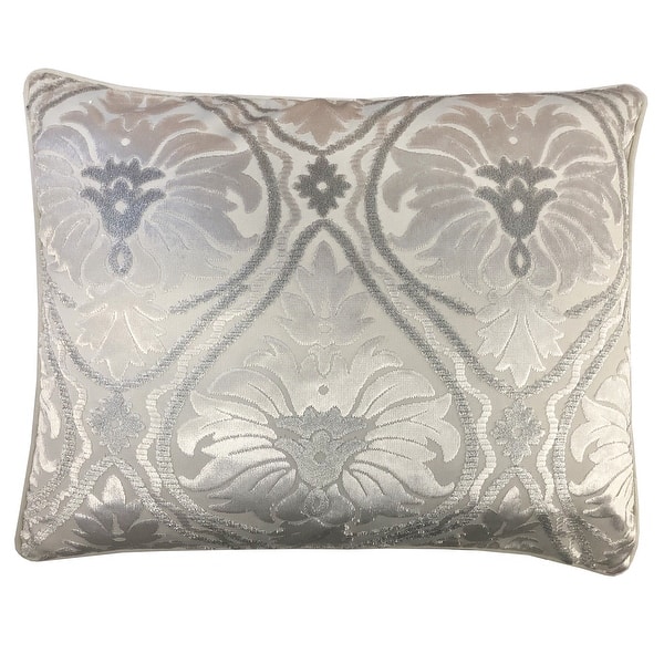 Rodeo Home Shine Elegant Damask Velvet Lumbar Pillow Cover and Insert