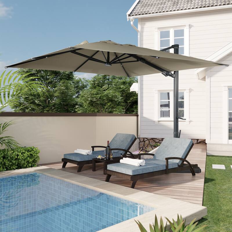 10FT Cantilever Umbrella Rectangular Crank Market Umbrella