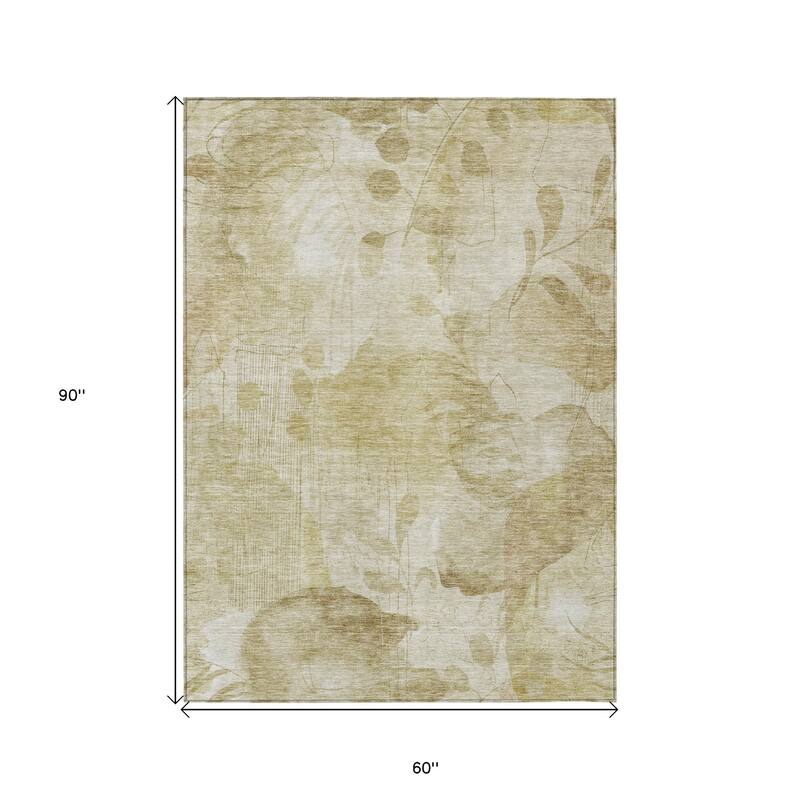 HomeRoots Floral Transitional Rectangle Outdoor Rug