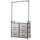 preview thumbnail 1 of 10, Costway 5 Drawer Fabric Dresser Hanger Metal Frame Wooden Top Storage 5-drawer