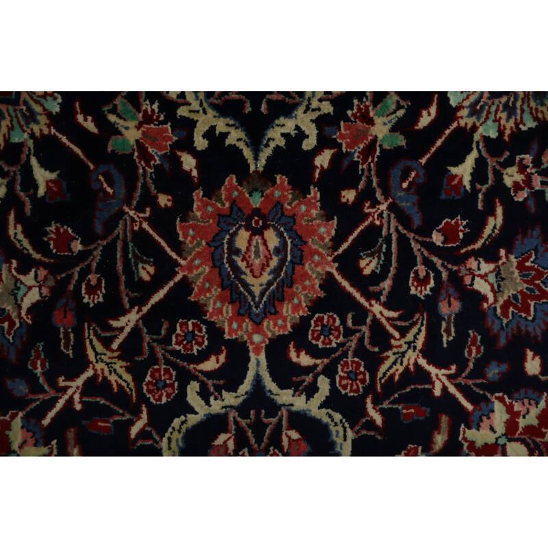 Hand Knotted Oriental 100% Wool Carpet Traditional Traditional Navy Blue & Blues Sarouk Area Rug - 14' 5'' X 10' 4''